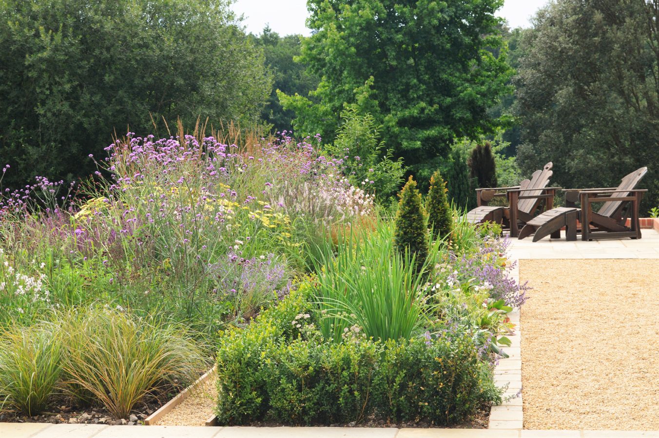 Formality meets prairie planting