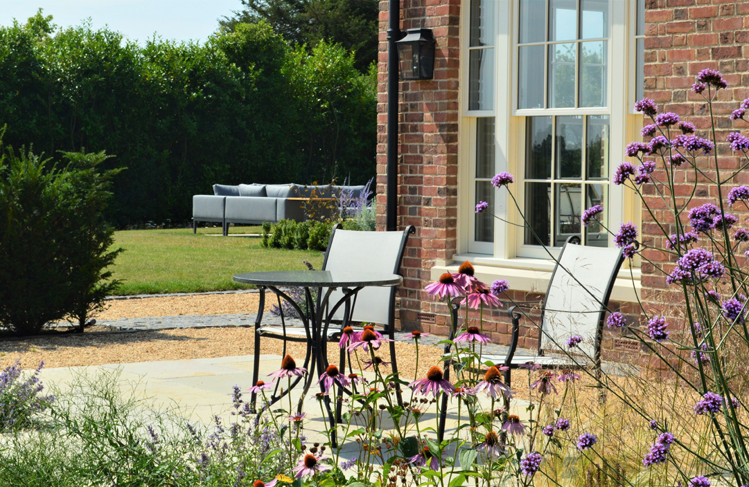 Evening terrace with Echinacea purpurea