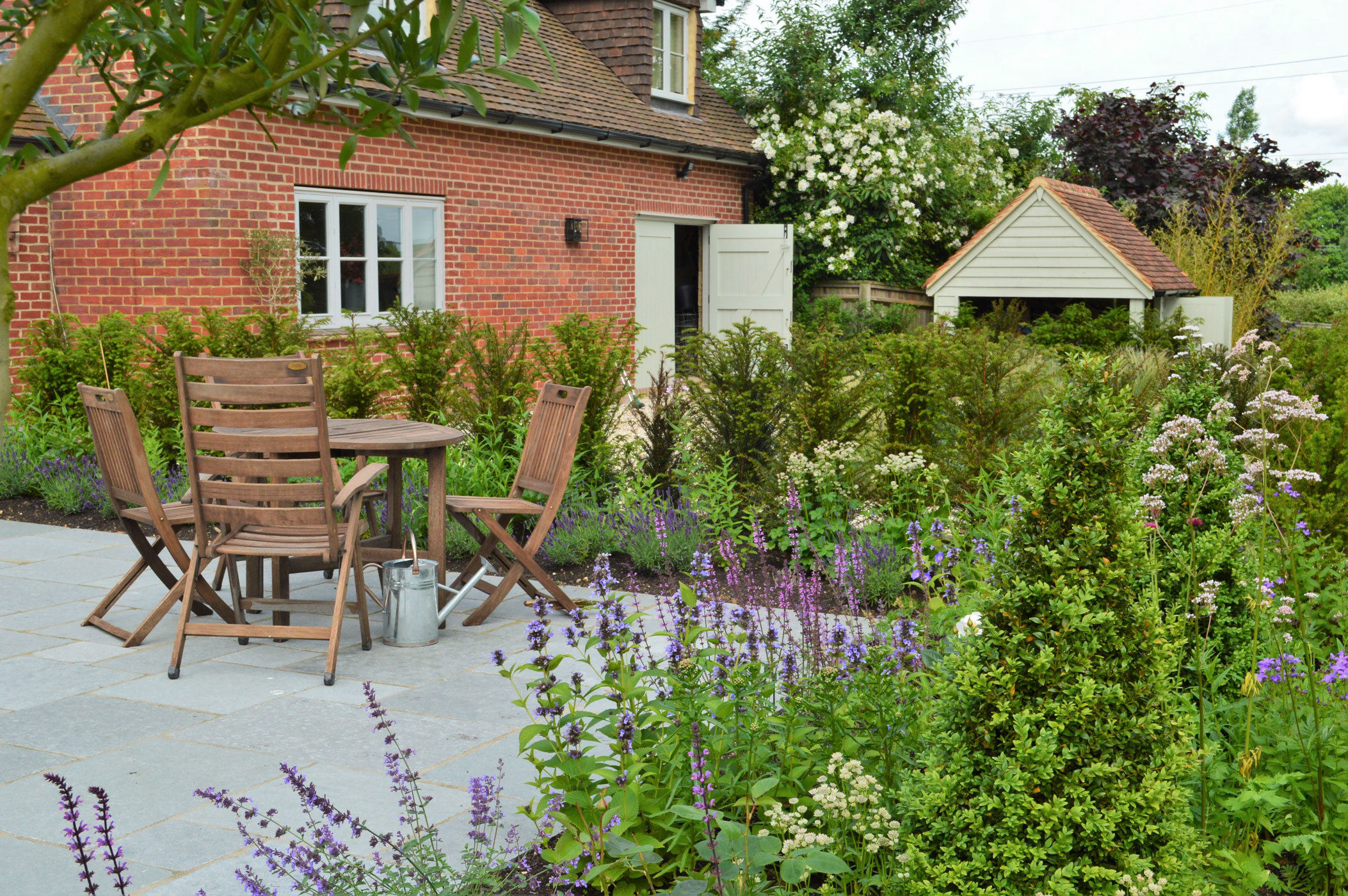 Garden design with bistro terrace